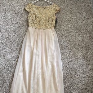 London Dress Company Nude/Gold Maxi Dress size 4